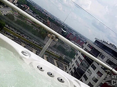 Ginger Spinner Lea And Miss Pussycat Pov Sunbathing Dildo Play And Jacuzzi