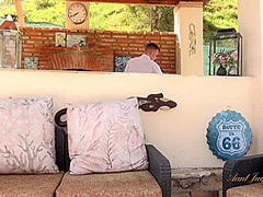 Busty Mature Cougar Mrs. Molly Seduces The Resort Bartender