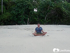 Meditation on the beach ended with a blowjob