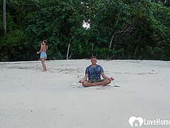 Meditation on the beach ended with a blowjob