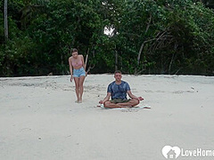 Meditation on the beach ended with a blowjob