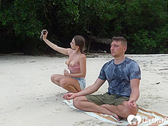 Meditation on the beach ended with a blowjob