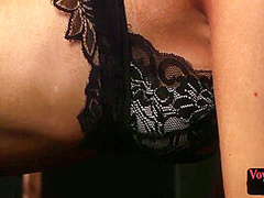Voyeur CFNM babe on college teases her horny professor