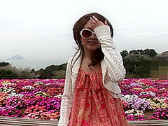 Asian cutie engaging in a nice place: A blowjob in the garden by Fuck me in Public