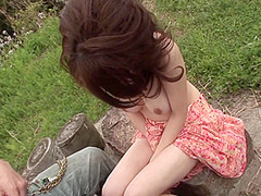 Asian cutie engaging in a nice place: A blowjob in the garden by Fuck me in Public