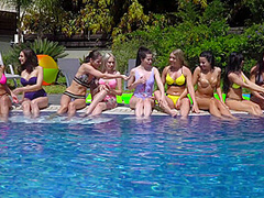 Real wild lesbian teen pool party by Real Agent