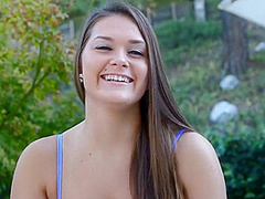 Pretty Dark Hair Girl Blowing And Rubs Male Pole - Abby Cross