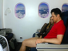 Stewardess gives nylon footjob in plane by Foot Girls