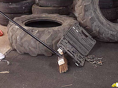 Lizzie in Garage Perv - DownblouseJerk