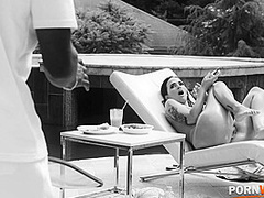 Pool Cleaner with BBC Bangs Sunbathing Slut Claudia Bavel GP2368 - PornWorld
