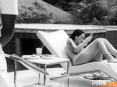Pool Cleaner with BBC Bangs Sunbathing Slut Claudia Bavel GP2368 - PornWorld