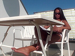 Interracial foot worship in the sun by Foot Girls