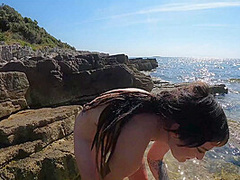Nude Beach Chillout With Pretty Model Brilla