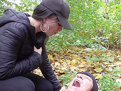 Spitting session in the forest by Femdom Austria