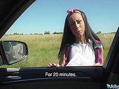 Caramella Del X - Hitchhiker Sucks And Fucks A Fat Cock Outside