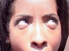 Outdoor Sex Makes The Busty Black Milf Very Horny And Eager To Swallow Delicious Cum