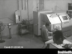 Co workers masturbating in horny office warehouse