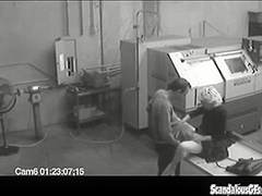 Co workers masturbating in horny office warehouse