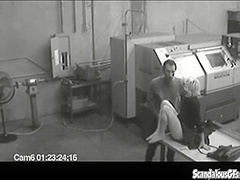 Co workers masturbating in horny office warehouse