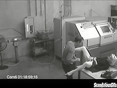 Co workers masturbating in horny office warehouse