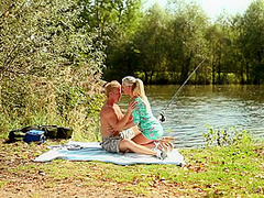 With Glamorous Blond Hair Girl - Sunny Day And Jenny Simons