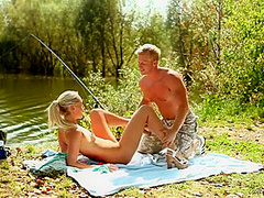 With Glamorous Blond Hair Girl - Sunny Day And Jenny Simons