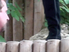 Princess Paris has her dirty boots licked in the woods by Femdom Austria