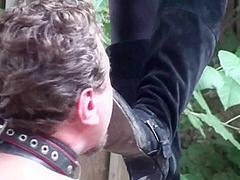 Princess Paris has her dirty boots licked in the woods by Femdom Austria