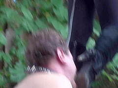 Princess Paris has her dirty boots licked in the woods by Femdom Austria
