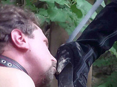 Princess Paris has her dirty boots licked in the woods by Femdom Austria