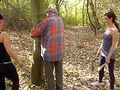 Beating and whipping the old man is their only pleasure by Femdom Austria