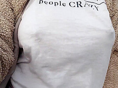 Boobwalk: Walking Braless In See Through Shirt And Stripping Naked During Walk