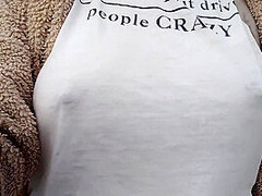 Boobwalk: Walking Braless In See Through Shirt And Stripping Naked During Walk