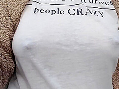 Boobwalk: Walking Braless In See Through Shirt And Stripping Naked During Walk