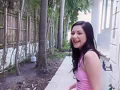 Tiny Brunette Doll Fucked Outdoors By Th With Karly Baker