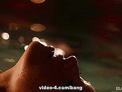 Rebecca Volpetti floats in the warm water as he slowly sinks his cock in - BANG