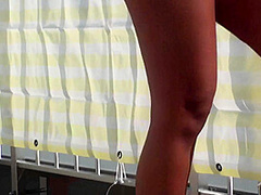 Asian stomping slave on the terrace by Femdom Austria