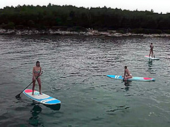 Paddle Boarding And Sunbathing Babes On Vacation Miss Pussycat With Rebeka Ruby Adriana And Sammy