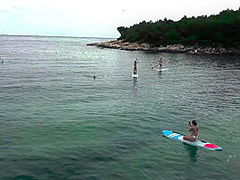 Paddle Boarding And Sunbathing Babes On Vacation Miss Pussycat With Rebeka Ruby Adriana And Sammy