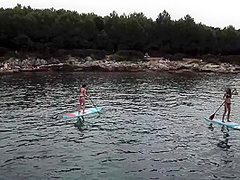 Paddle Boarding And Sunbathing Babes On Vacation Miss Pussycat With Rebeka Ruby Adriana And Sammy