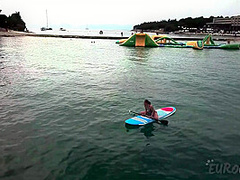 Paddle Boarding And Sunbathing Babes On Vacation Miss Pussycat With Rebeka Ruby Adriana And Sammy