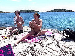 Paddle Boarding And Sunbathing Babes On Vacation Miss Pussycat With Rebeka Ruby Adriana And Sammy