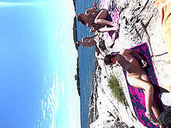 Paddle Boarding And Sunbathing Babes On Vacation Miss Pussycat With Rebeka Ruby Adriana And Sammy