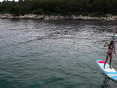 Paddle Boarding And Sunbathing Babes On Vacation Miss Pussycat With Rebeka Ruby Adriana And Sammy