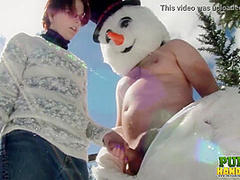 Brandi De Lafey Strokes A Snowman