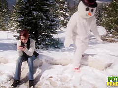Brandi De Lafey Strokes A Snowman