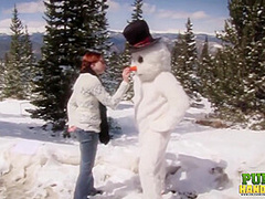Brandi De Lafey Strokes A Snowman