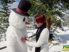 Brandi De Lafey Strokes A Snowman