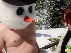 Brandi De Lafey Strokes A Snowman