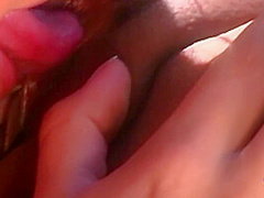 Gorgeous Brunette And Her Lesbian Friend In Bikinis Having Sex Outdoors With A Sex Toy